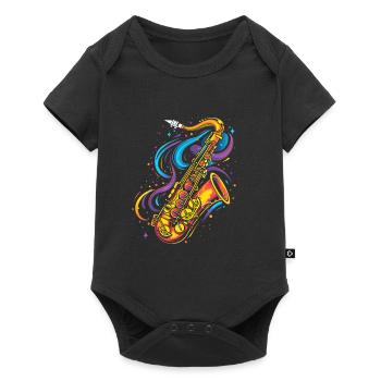 Saxophone Cartoon Look - Body à manches courtes Premium Bébé - noir - Devant