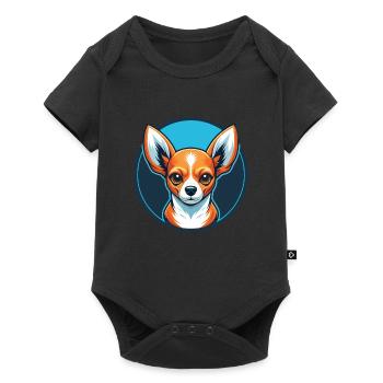 Chihuahua Dog Cute Kawaii Cartoon Animal Pet Logo - Baby Premium short-sleeve bodysuit - black - Front