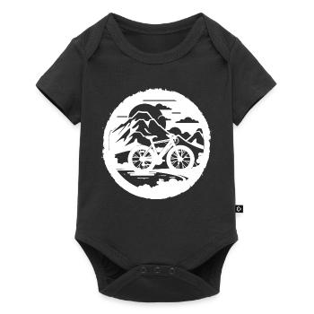 Mountain Bike Graphics - Baby Premium short-sleeve bodysuit - black - Front