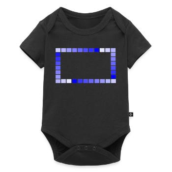 Jeu - Cadre rétro Carrés bleus à plusieurs niveaux - Body à manches courtes Premium Bébé - noir - Devant