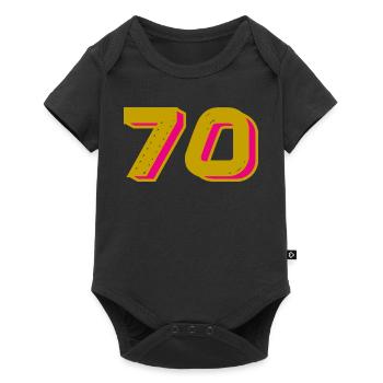 70. 70 ANS. 70e ANNIVERSAIRE. ANNIVERSAIRE 70 ANS. - Body à manches courtes Premium Bébé - noir - Devant