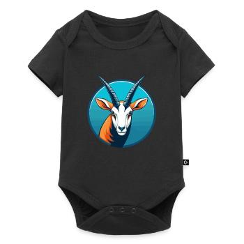 Oryx mignon kawaii dessin animé clipart animal de compagnie logo - Body à manches courtes Premium Bébé - noir - Devant