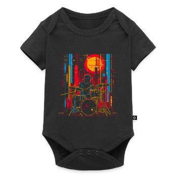 Drummer Portrait - Baby Premium short-sleeve bodysuit - black - Front