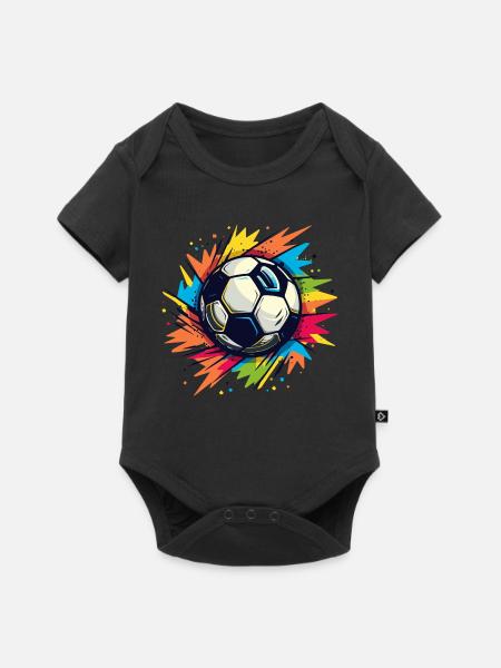Fußball Graffiti - Baby Premium Kurzarmbody - Schwarz