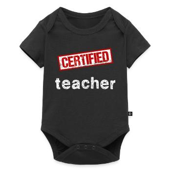 Certified Teacher - Stamped Graphics - Baby Premium short-sleeve bodysuit - black - Front