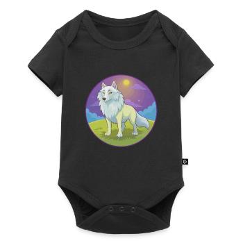 Arctic Wolf Cute Kawaii Cartoon Clipart Animal Pet - Baby Premium short-sleeve bodysuit - black - Front