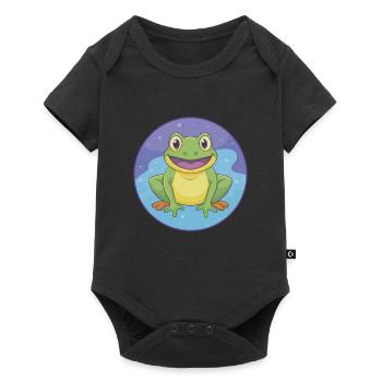 Frog Cute Kawaii Cartoon Clipart Animal Pet - Baby Premium short-sleeve bodysuit - black - Front