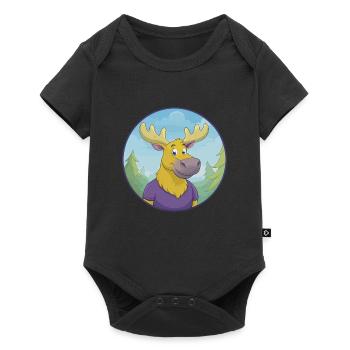 orignal mignon kawaii dessin animé clipart animal de compagnie - Body à manches courtes Premium Bébé - noir - Devant