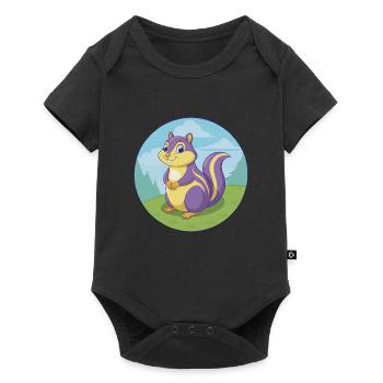 Chipmunk Cute Kawaii Cartoon Clipart Animal Pet - Baby Premium short-sleeve bodysuit - black - Front