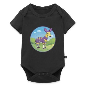 Okapi Cute Kawaii Cartoon Clipart Animal Pet - Baby Premium short-sleeve bodysuit - black - Front