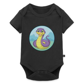 Cobra Cute Kawaii Cartoon Clipart Animal Pet - Baby Premium short-sleeve bodysuit - black - Front