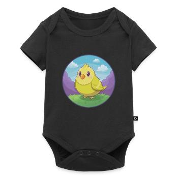 Canary Bird Cute Kawaii Cartoon Clipart Animal Pet - Baby Premium short-sleeve bodysuit - black - Front