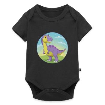 Dinosaur Cute Kawaii Cartoon Clipart Animal Pet - Baby Premium short-sleeve bodysuit - black - Front