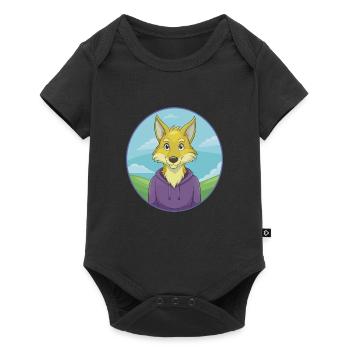 Coyote Cute Kawaii Cartoon Clipart Animal Pet - Baby Premium short-sleeve bodysuit - black - Front