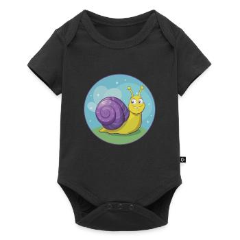 Snail Cute Kawaii Cartoon Clipart Animal Pet - Baby Premium short-sleeve bodysuit - black - Front