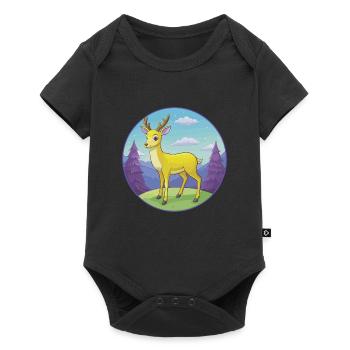 Deer Cute Kawaii Cartoon Clipart Animal Pet - Baby Premium short-sleeve bodysuit - black - Front