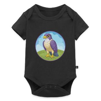 Falcon Cute Kawaii Cartoon Clipart Animal Pet - Baby Premium short-sleeve bodysuit - black - Front
