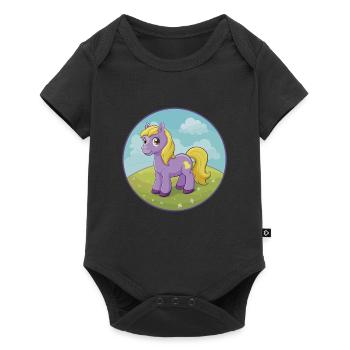 Pony Cute Kawaii Cartoon Clipart Animal Pet - Baby Premium short-sleeve bodysuit - black - Front