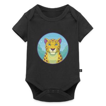 Jaguar Cute Kawaii Cartoon Clipart Animal Pet - Baby Premium short-sleeve bodysuit - black - Front
