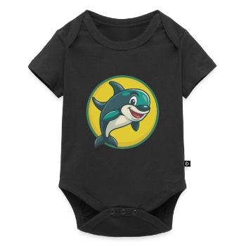 Orca Cute Kawaii Cartoon Clipart Pet Animal - Baby Premium short-sleeve bodysuit - black - Front