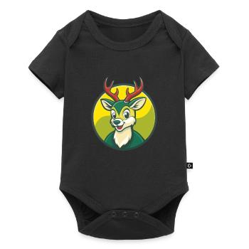 Deer Cute Kawaii Cartoon Clipart Pet Animal - Baby Premium short-sleeve bodysuit - black - Front