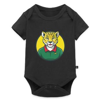 guépard mignon kawaii dessin animé clipart animal de compagnie - Body à manches courtes Premium Bébé - noir - Devant