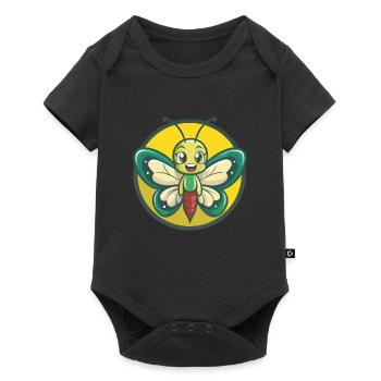 papillon mignon kawaii dessin animé clipart animal de compagnie - Body à manches courtes Premium Bébé - noir - Devant