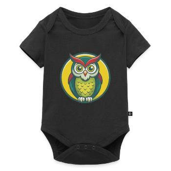 Owl Cute Kawaii Cartoon Clipart Pet Animal - Baby Premium short-sleeve bodysuit - black - Front