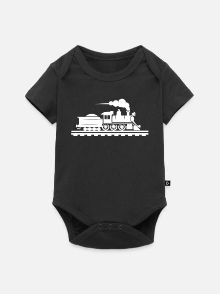 Eisenbahn Zeichnung - Baby Premium Kurzarmbody - Schwarz