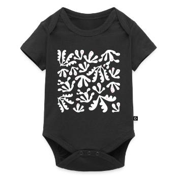 Abstrait Corail L Blanc Rose Pois - Body à manches courtes Premium Bébé - noir - Devant