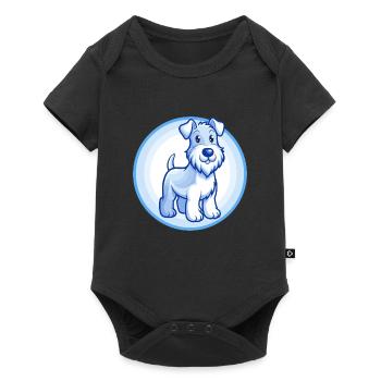 Airedale Terrier Chien Bleu Kawaii Personnage de dessin animé - Body à manches courtes Premium Bébé - noir - Devant