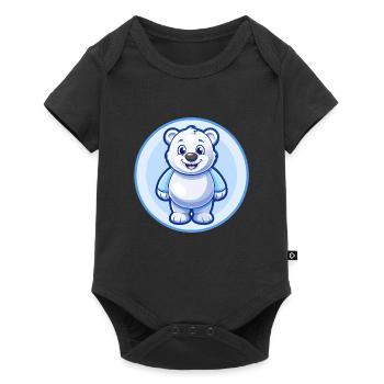 ours bleu kawaii dessin animé personnage clipart animal de compagnie - Body à manches courtes Premium Bébé - noir - Devant
