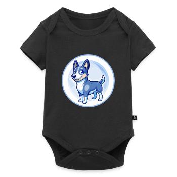 Australian Kelpie Dog Blue Cute Kawaii Cartoon Pet - Baby Premium short-sleeve bodysuit - black - Front