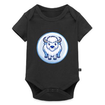 Bison Blue Kawaii Cartoon Character Clipart Pet - Baby Premium short-sleeve bodysuit - black - Front