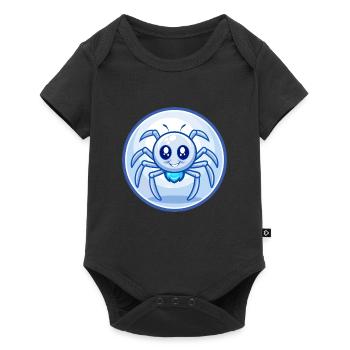 araignée bleu kawaii dessin animé personnage clipart animal de compagnie - Body à manches courtes Premium Bébé - noir - Devant
