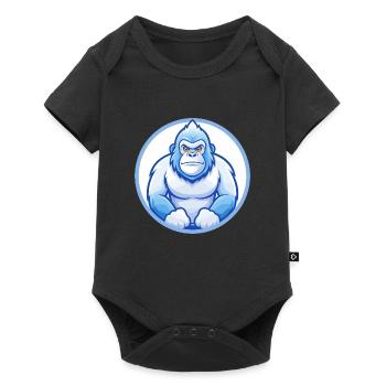 Gorilla Blue Kawaii Cartoon Character Clipart Pet - Baby Premium short-sleeve bodysuit - black - Front