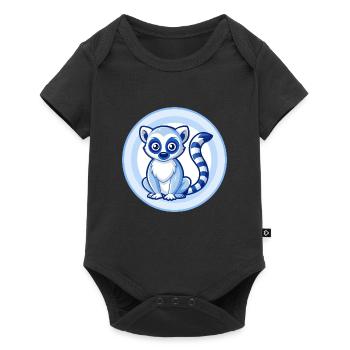 Lemur Blue Kawaii Cartoon Character Clipart Pet - Baby Premium short-sleeve bodysuit - black - Front