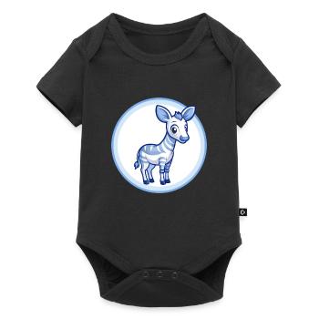 Okapi Blue Kawaii Cartoon Character Clipart Pet - Baby Premium short-sleeve bodysuit - black - Front