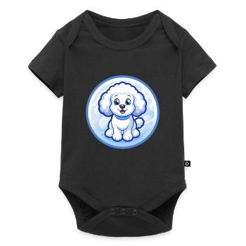 Poodle Dog Blue Kawaii Cartoon Character Clipart - Baby Premium short-sleeve bodysuit - black - Front