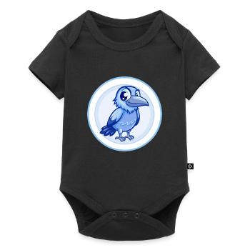 corbeau bleu kawaii dessin animé personnage clipart animal de compagnie - Body à manches courtes Premium Bébé - noir - Devant