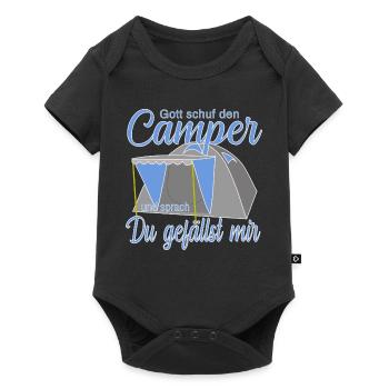 Campen im Zelt - Baby Premium Kurzarmbody - Schwarz - Vorne