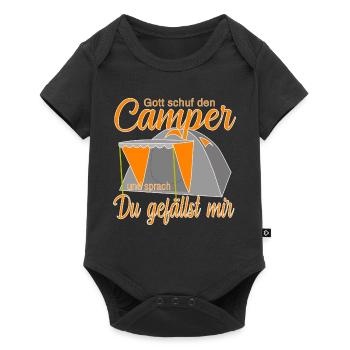 Campen im farbigen Zelt - Baby Premium Kurzarmbody - Schwarz - Vorne