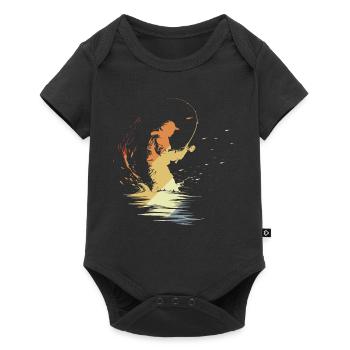 Vintage Angler Graphic - Baby Premium short-sleeve bodysuit - black - Front