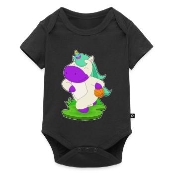 Unicorn Basketball Player Basketball - Baby Premium short-sleeve bodysuit - black - Front