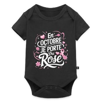 Octobre rose Lutte contre le cancer du sein - Body à manches courtes Premium Bébé - noir - Devant