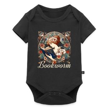 Bookworm Woman Reading Browsing Gift - Baby Premium short-sleeve bodysuit - black - Front