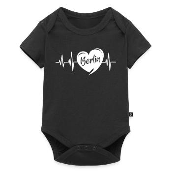 Heartbeat Berlin Love Heart Capitale Logo icône - Body à manches courtes Premium Bébé - noir - Devant