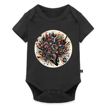 Afro Style Abstract Musical Explosion - Baby Premium short-sleeve bodysuit - black - Front