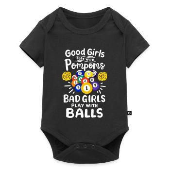 Pool Billard Spieler Mädchen - Baby Premium Kurzarmbody - Schwarz - Vorne