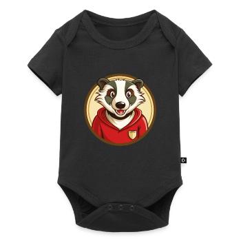 blaireau coloré kawaii dessin animé personnage clipart - Body à manches courtes Premium Bébé - noir - Devant